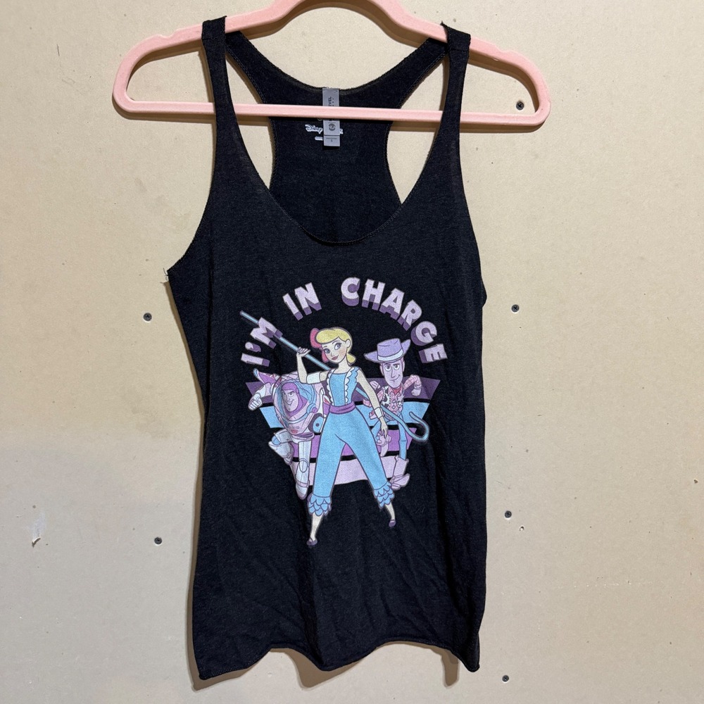 Disney Pixar Toy Story 4 Bo Peep I'm In Charge Racerback Tank Top Small Black